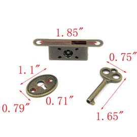 MY MIRONEY Cabinet Lock Antique Bronze Decorative Spring Door Lock Furniture Case Box With Key and Screws Pack of 2