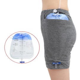 HUKSOSE Underwear for Drainage Bag, Shorts for Nephrostomy Bag, Catheter Leg Bag Underwear Leg Bag Holder Ostomy Care Clothes (XXXL)