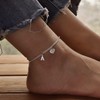 CAROVO Ankle Bracelets for Women, Silver Anklets Letter A Initial