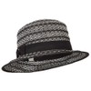Women's Crochet Weave Paper Braid Boater Hat - Black White
