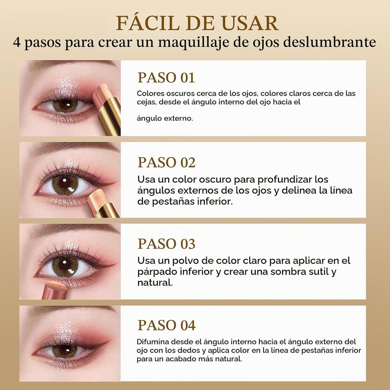 Erinde Sombra de ojos Mate en Barra de 3 Colores,