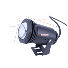 Oznium Eclipse High Power 12V LED Light for Flounder Gigging, Black Aluminum Housing, 20 Watt, Cool White LED Color