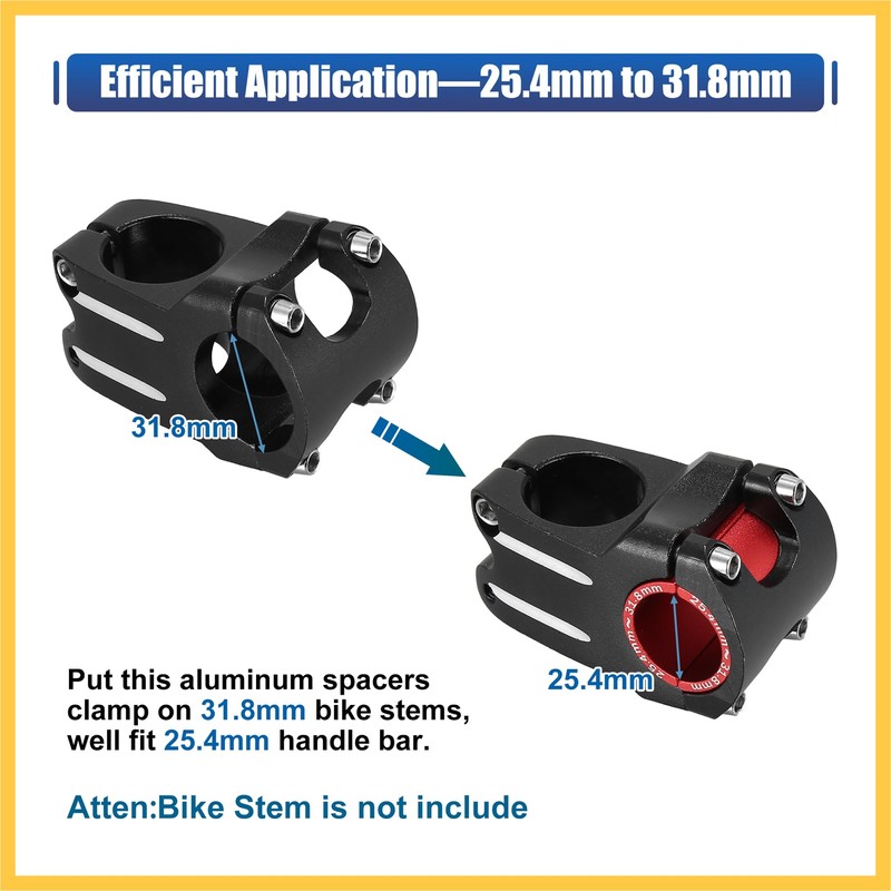 BULLSPANN Bicycle Handlebar Shim Handlebar Stem Shim Conversion Shim Sleeve