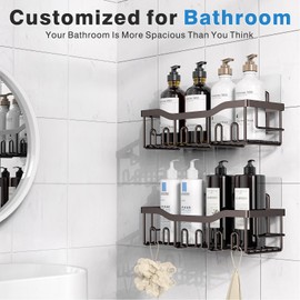 Shower Caddy 2 Pack,Adhesive Shower Organizer for Bathroom Storage&Home Decor&Kitchen organizers and storage,No Drilling,Large Capacity,Rustproof Stainless Steel Bathroom Organizer,Bathroom Decor Sets