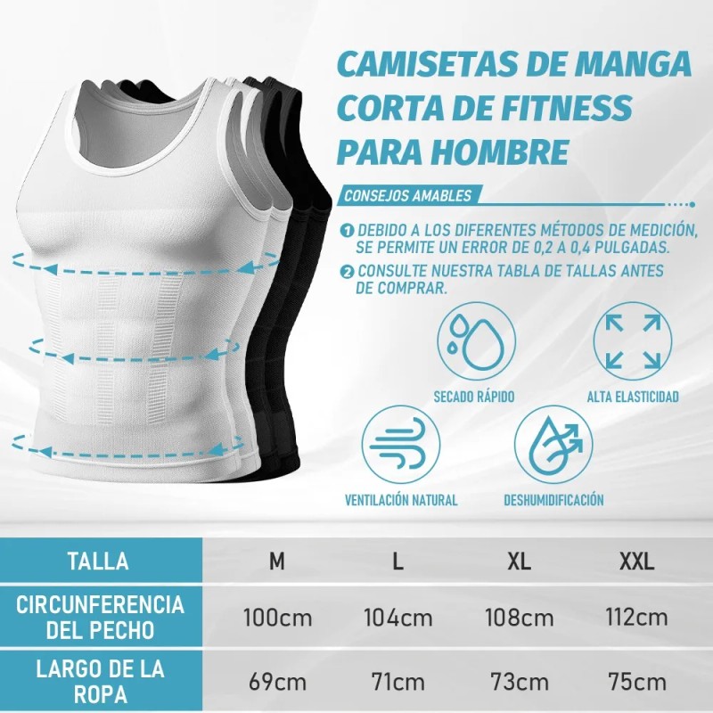 4pcplayera Playeras Reductora Para Hombre Playera Compresion