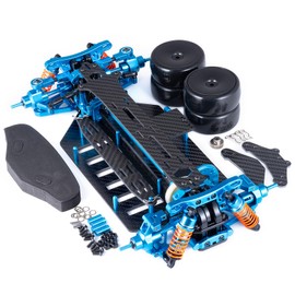 WEFEINO Alloy & Carbon RC Chassis Shaft Drive Touring Car Body Frame Kit for 1/10 Tamiya TT02 Upgrades