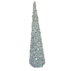 December Diamonds Ocean Mist 18" Natural Glitter Beaded Tree Cone - Home Decoration