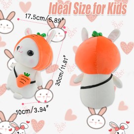 Teaque Bunny Soft Toy, Doll Stuffed Toy Plush Toy Cushion Carrot Rabbit Hug Pillow Plush Rabbit Cushion Soft Toy for Children and Adults Birthday Gift (11.8 inches/30 cm)