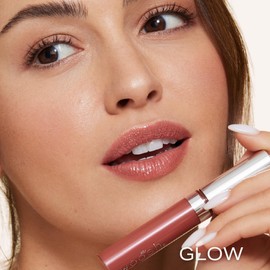 Woosh Beauty, Spin-On Lip Gloss, Hydrating Hyaluronic Acid & Shea Butter, No Fine Lines, Shine Finish, Vegan & Cruelty-Free - Glow