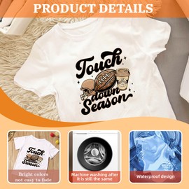 10 Sheets Football Iron on Transfers, DTF Transfers Ready to Press, Football Iron on Patches for T-Shirts, Canvas Bag, Pillow, Hoodie DIY Crafts