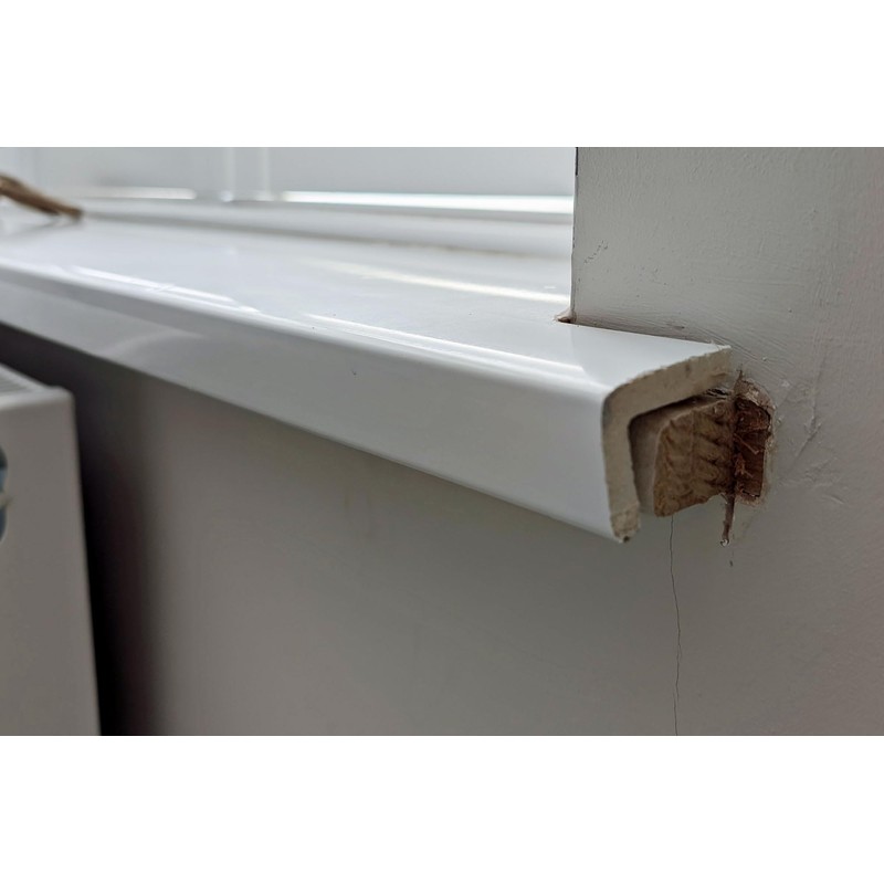 White UPVC Window Board/Cill Short End Cap Pair (Pair of