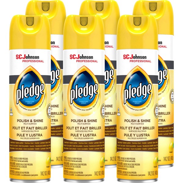 Pledge Polish and Shine for Wood Furniture and More, Lemon,
