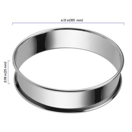 ZEONHEI 8 Stück 10,5cm Tortenring Backringe aus Edelstahl, Dessertringe Kuchenring Klein, Runde Muffinringe, Crumpets Ringe Rund Tartelette Förmchen für Kochen und Backen, 2,5cm hoch, Silber