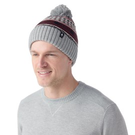 Smartwool Standard Fairisle Fleece Lined Beanie, Light Gray Heather