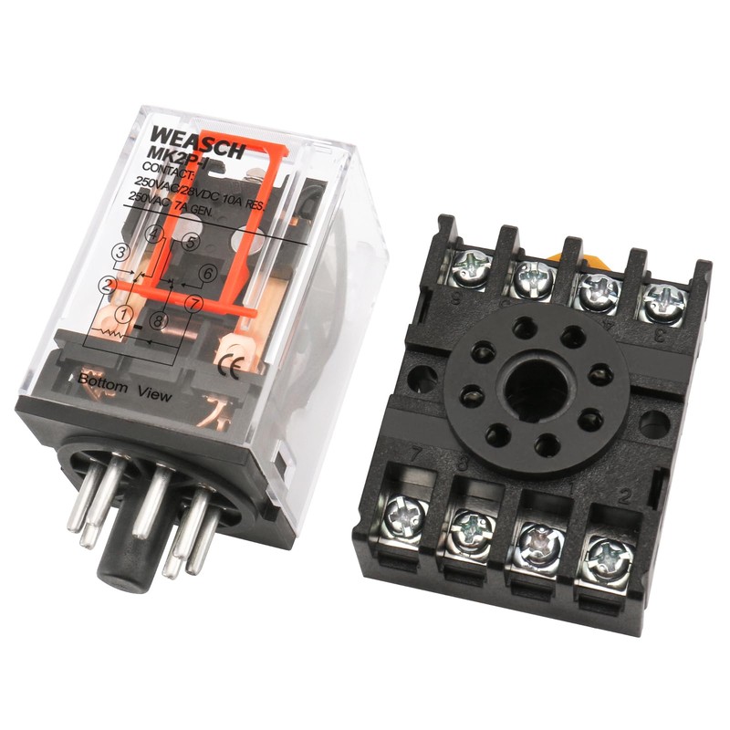 Weasch Power Relay MK2P-I, AC 220V Coil, DPDT, 8 Pin,