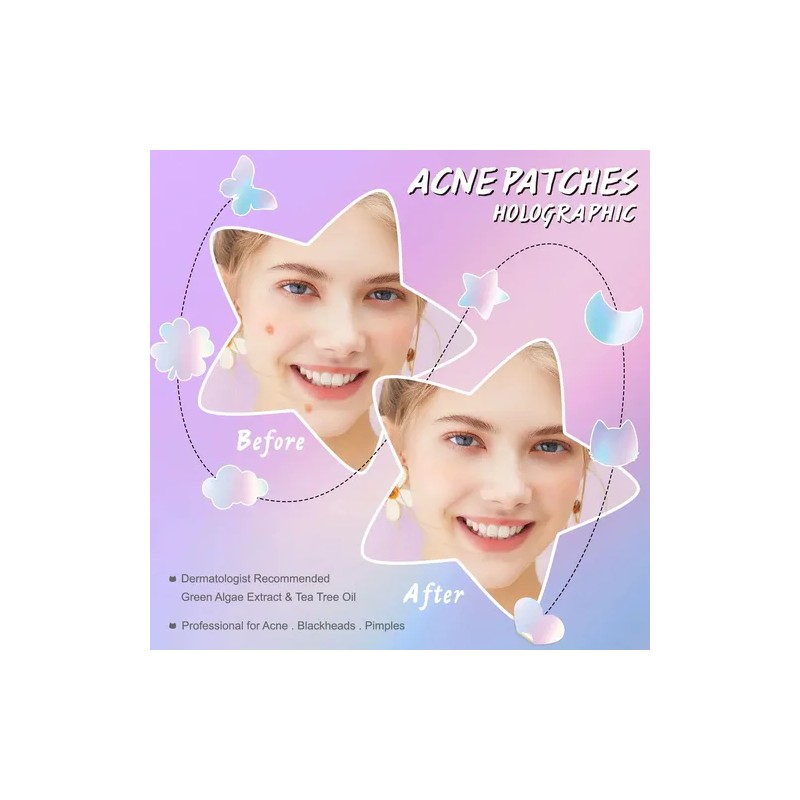 86 Parche Holográfico Acné Espinillas Tea Tree Pimple Patch