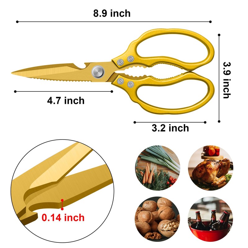 CGBE Kitchen Scissors, Stainless Steel Household Scissors, Heavy Duty, Dishwasher