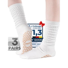 Juclise Non-Slip Yoga Socks for Women Breathable Grippy Workout Socks for Pilates Barre Gym & Meditation (US, Alpha, Medium, Regular, Regular, Snow*2 + Haze*1)