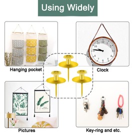 30 PCS Picture Hangers Hooks for Drywall, Gold Push Pins Double Headed Nails Thumbtacks for Wall Hangings Picture, Decorative Small Pins for Cork Board Home Office Photo Decorations