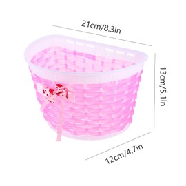 KESYOO Pink Kids Bike Basket with Handlebar Mount, Plastic, Pink, Basket