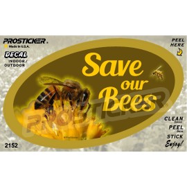 ProSticker 1 - 3"x 5" Save Our Bees Decal Sticker Beekeeping Skep Beehive Honeycomb 2152