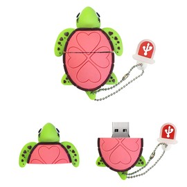 Cute USB Flash Drive 16GB, LEIZHAN Turtle Thumb Drive Animal Picture Stick Cartoon Computer USB Memory Stick Pen Drive Gift for Kids Teacher Friends, Pink