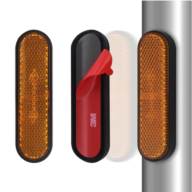 Pack of 4 Fork Reflector, Yellow Rectangular Reflector, Yellow Rectangular