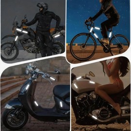 Yansolyn [Set of 2] High Intensity Black Reflective Tape for Bicycles, Motorcycles, Helmets, Night Safety & Visibility, Stylish Decorative Stickers, For Commuting to Work, Night Roads, Reflective