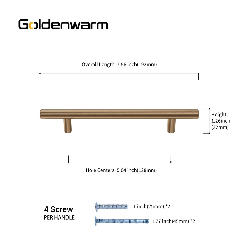 goldenwarm 10 Pack Champagne Bronze Cabinet Pulls Champagne Handles Kitchen