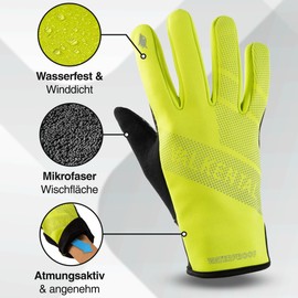 Valkental® GloRider V2 Windproof Cycling Gloves, Padded & Grippy, Winter Gloves & Transition Gloves, for Men & Women, with Touchscreen Function