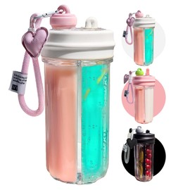 HANWUDI 2 in 1 Tumbler - 28oz Split Cups for Drinks, Coffee and Water Bottle Split Tumbler, A Cup for Two Different Drinks, Outdoor Camping, Hiking, Office Drinks