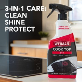 Weiman Ceramic & Glass Cooktop Cleaner Spray - 22 Ounce [6 Pack] - Daily Use Professional Home Kitchen Cooktop Cleaner and Polish Use On Induction Ceramic Gas Portable Electric