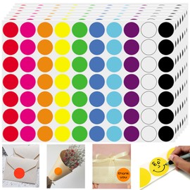 2100 PCS 3/4" Colored Dot Stickers Round Color Coding Labels Self Adhesive 10 Assorted Color Colorful Circle Label Sticker for Office, Classroom Decor, Inventory Home Organize, File Classification