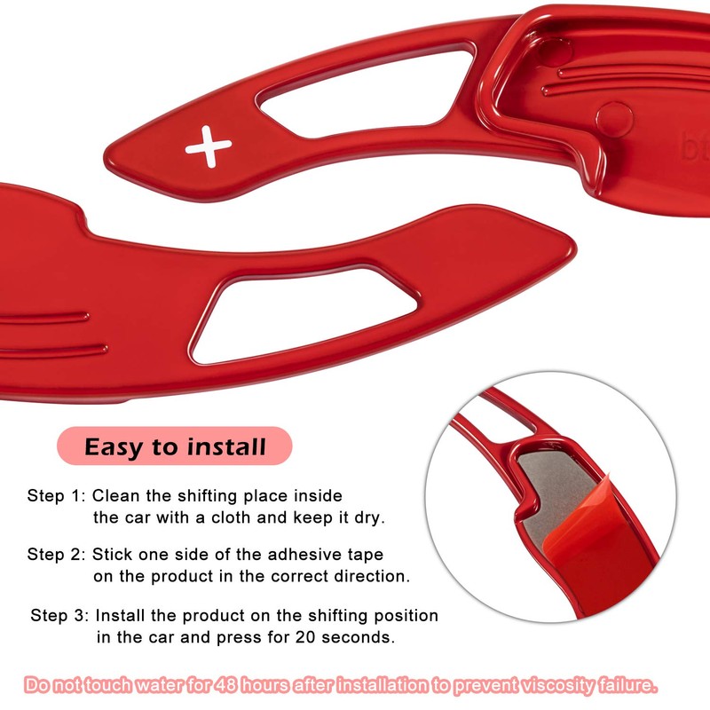 Red Sports Aluminum Steering Wheel Paddle Shifter Extension Cover trim