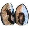 AMOYSTONE Agate Bookends Black Geode Book Ends Heavy Duty Bookend