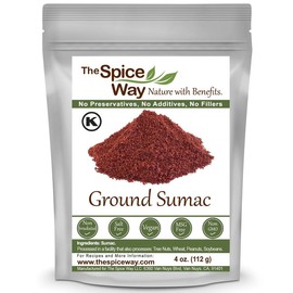 The Spice Way - Pure Ground Sumac Spice, No Salt, no GMO, no Irradiation, Sumac Seasoning Powder (resealable bag) (Sumak) - Size: 4 Oz