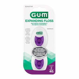 GUM - Hilo Dental Expanding con Tecnología Expansiva para Limpieza Profunda y Suave - Cobertura Completa, Gentil con Encías Sensibles - 2 Pack