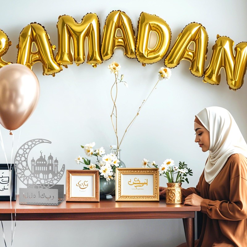 Ramadan Decorations for Home 2025,Eid Mubarak Metal Kareem Signs Islamic