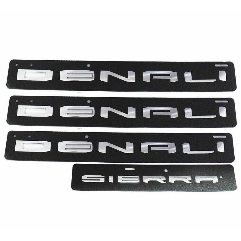 4Pcs Kit 2019-2026 Sierra Denali Letters Emblems 1500 HD 2500