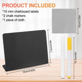 bssmmai Pack of 15 Mini Chalkboard Small Chalkboard for Labelling, Price Tags Stand