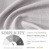 jinchan Tab Top Gray Kitchen Curtains 24 Inch Linen Textured