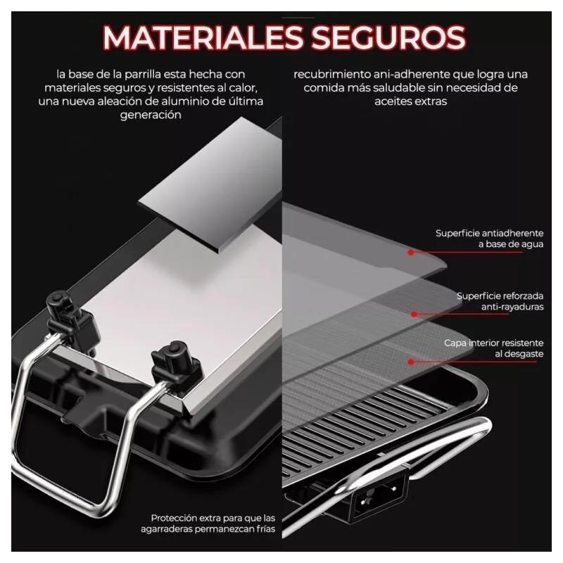 EG Parrillera Eléctrica Tipo Comal Cocina Alimentos Pequeña