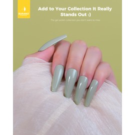 BURANO Gel Nail Polish, Gel Gel Polish 15ml Gel Colors Gel Neon Gel Soak Off UV Led Nail Lamp Gel Polish 1 Bottle 0.5 Oz Nail Art DIY Home Hot Color Nails (Olive Green 55)