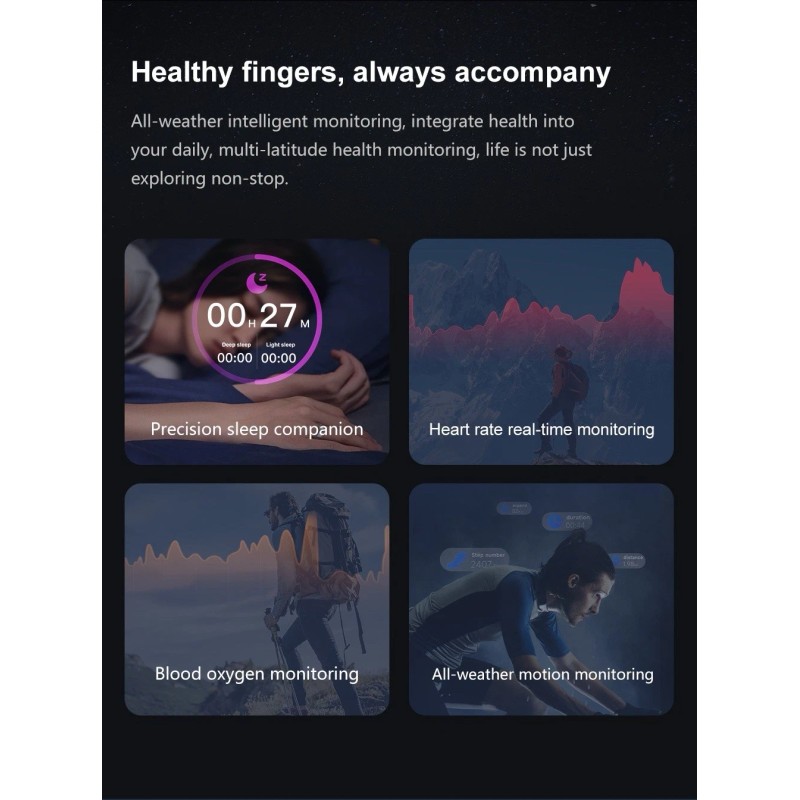 jring Smart Ring IP68 Waterproof Blood Oxygen Heart Rate Sleep