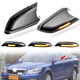 MKptopia Car LED Dynamic Turn Signal Light Compatible with VW Po-lo MK4 FL 2005-2009 Compatible with Sko-da O-ctavia 2006-2010