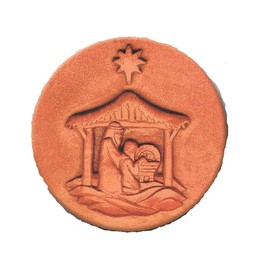 RYCRAFT 2" Round Cookie Stamp with Handle & Recipe Booklet-NATIVITY