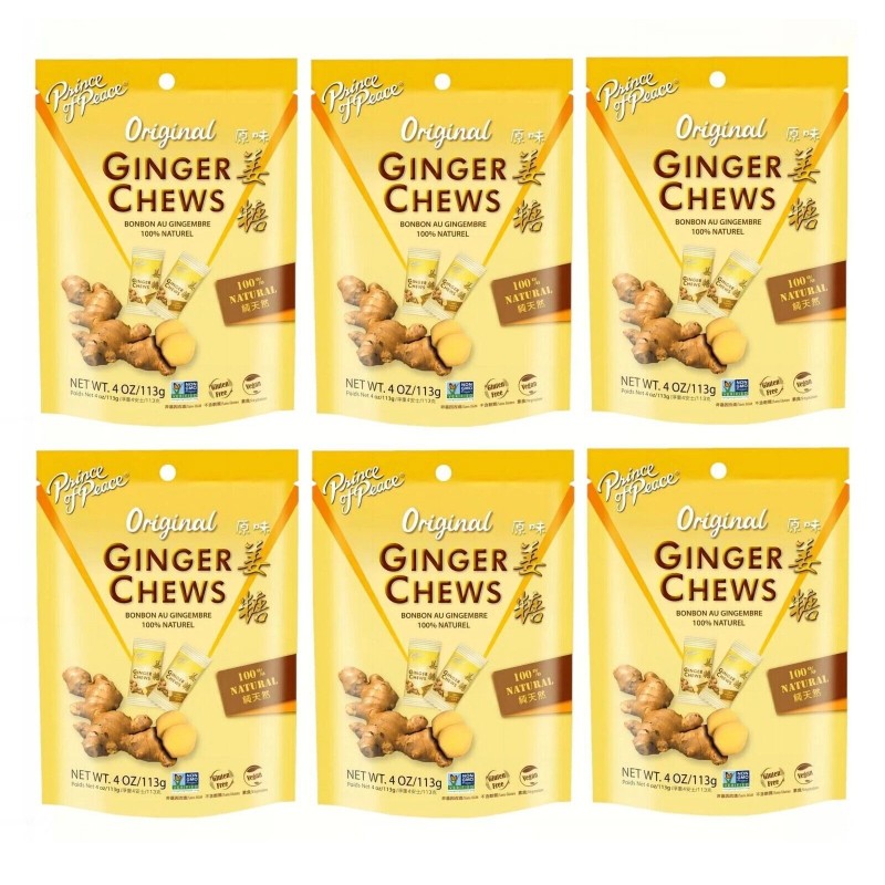 Prince of Peace Ginger Chews Candy Original (100% Natural) 4oz(Pack