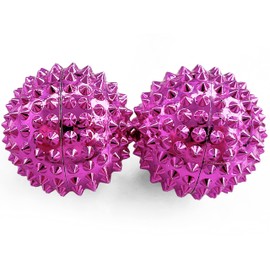 2 x DBT Skills Hedgehog Ball Magnetic High Stress Acupressure Ball for Stress Relief or Massage Against Tension and for More Mobility and Concentration (Pink)