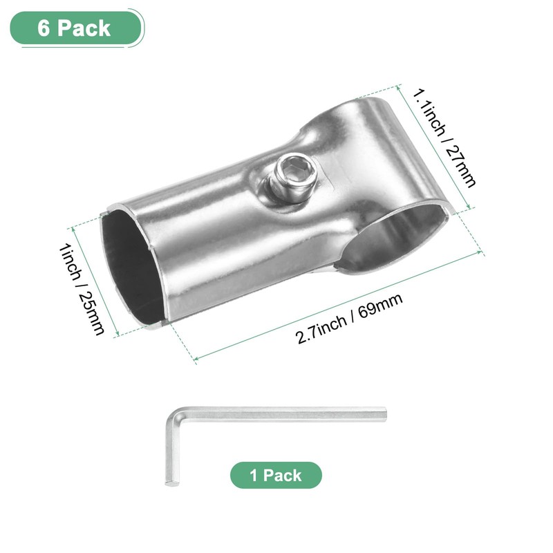 M METERXITY 6-Pack Structural Pipe Connector, T Clamps Stainless Steel