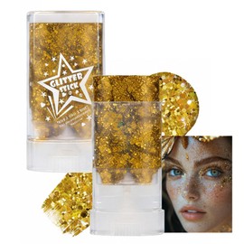 Gold Chunky Glitter Makeup Stick for Face, Body and Hair, 1-Piece
